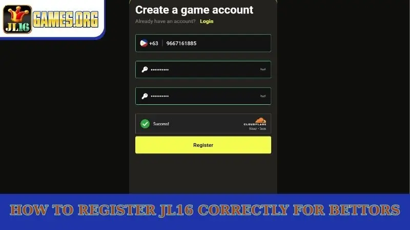 How to register JL16 correctly for bettors